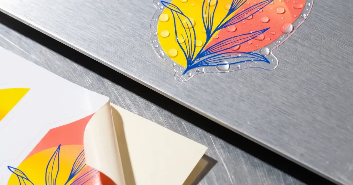 Waterproof vinyl stickers designed for bottles and clear surfaces