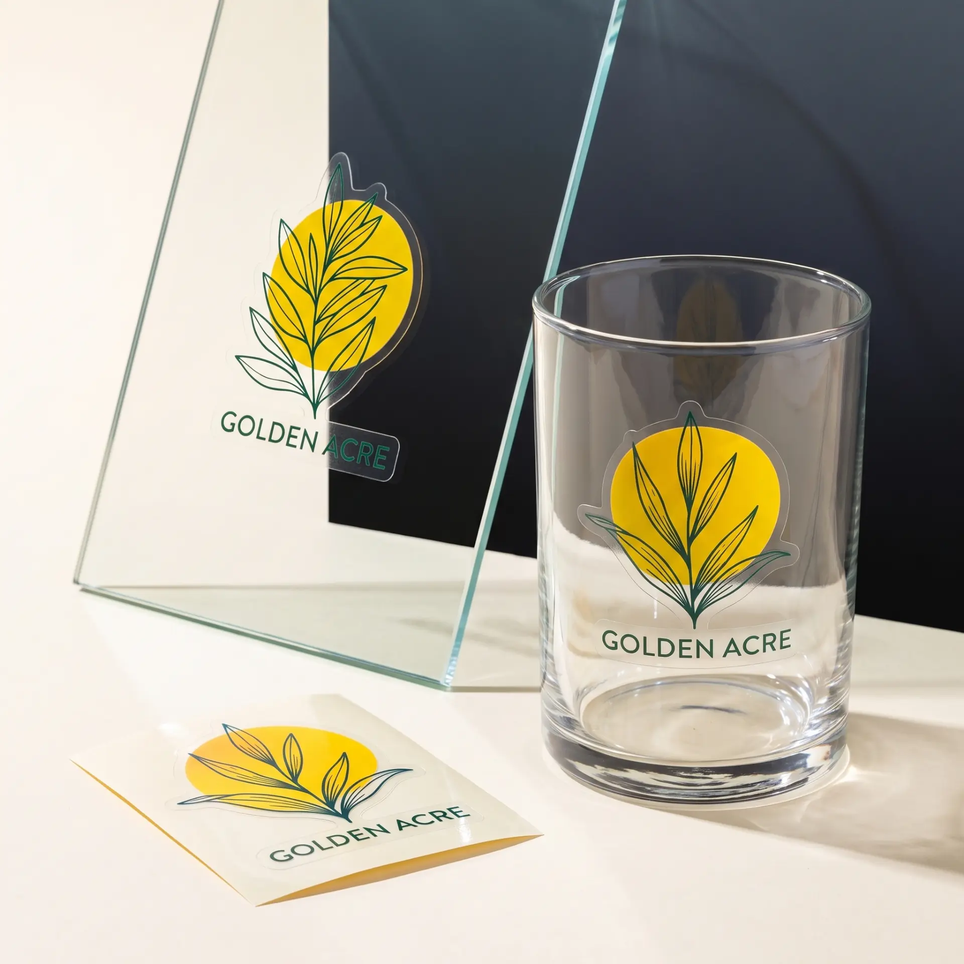 Transparent stickers for glass surfaces