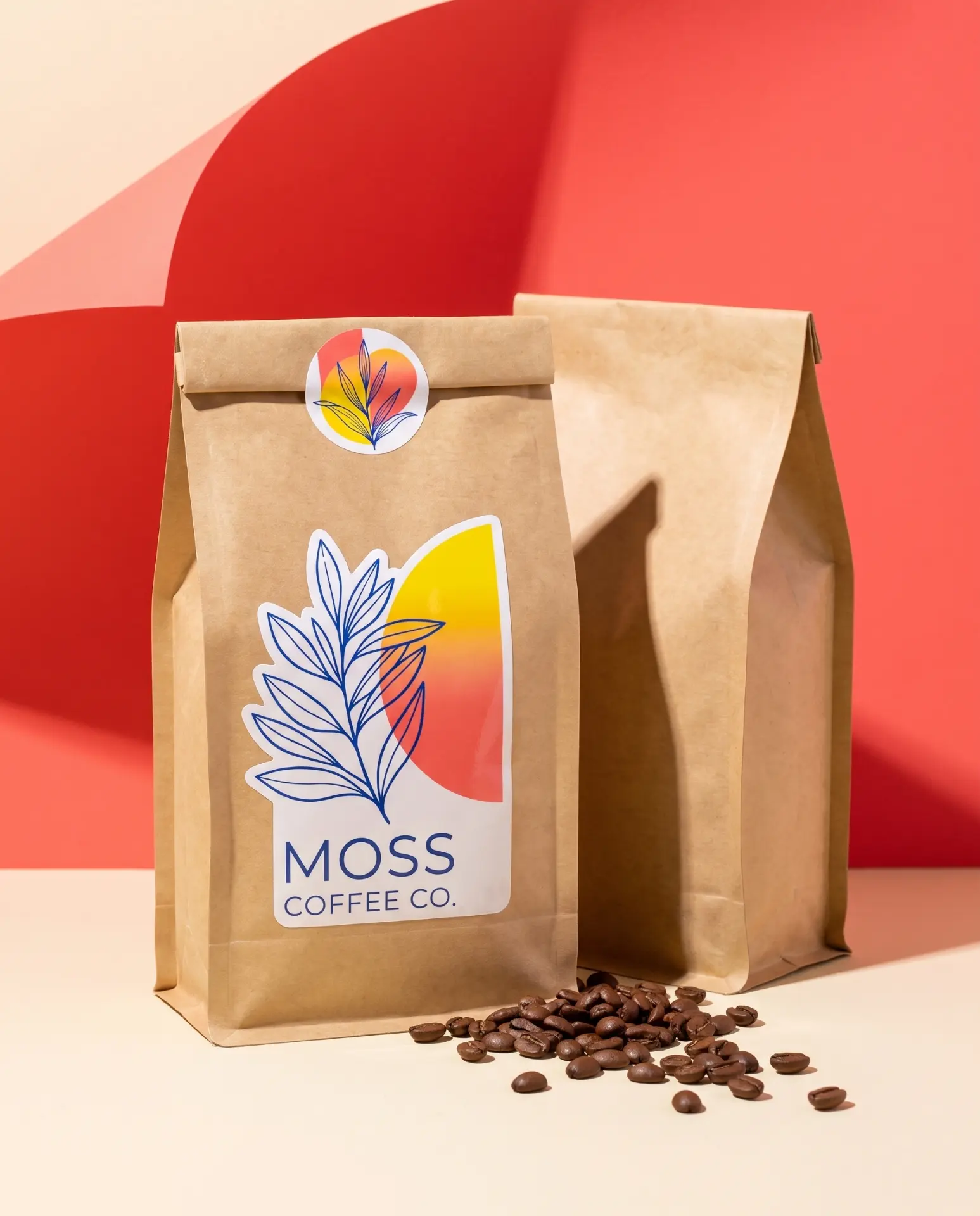 Custom labels and seals on coffee pouches