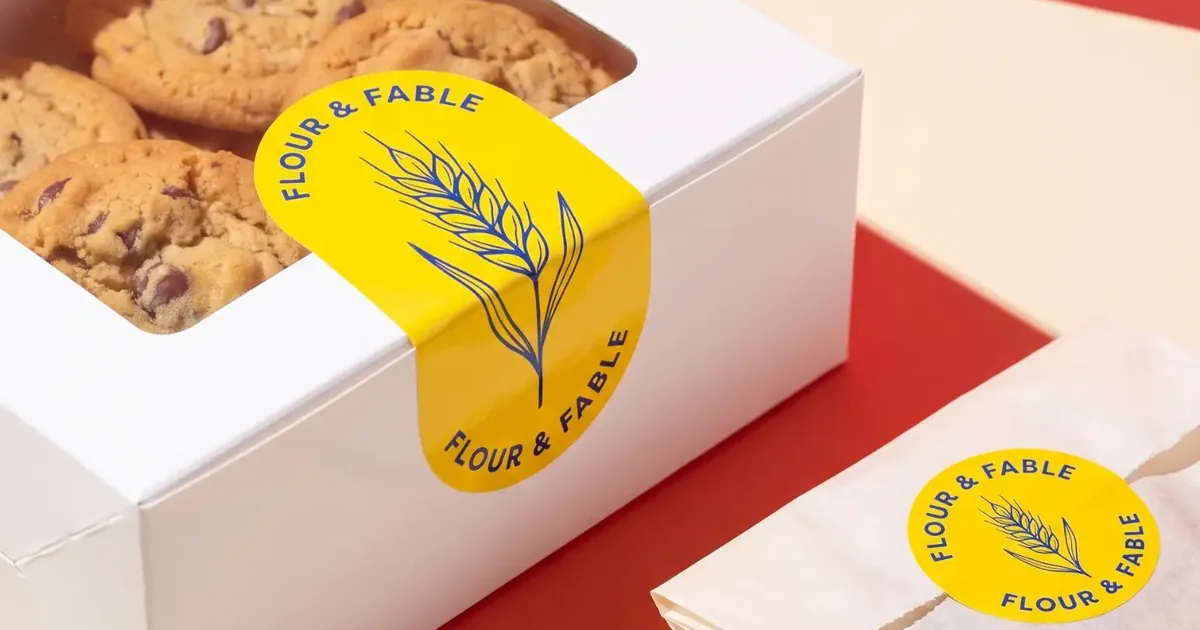 Personalised seals on bakery and celebration boxes