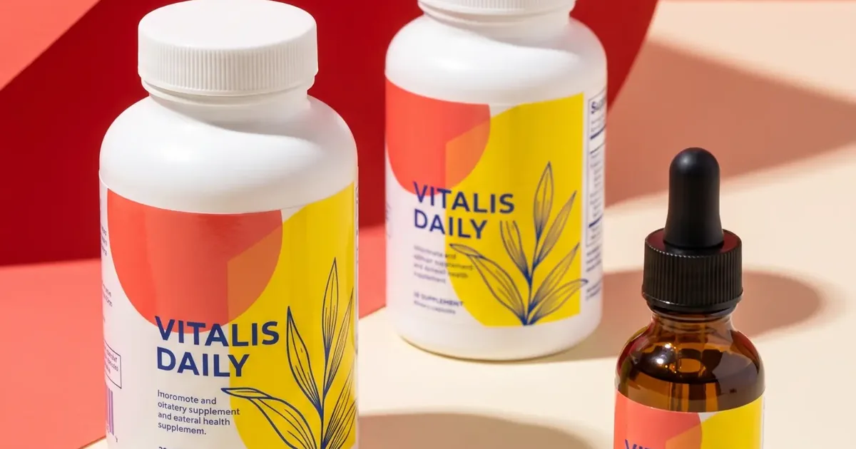 Custom printed labels on supplement bottles